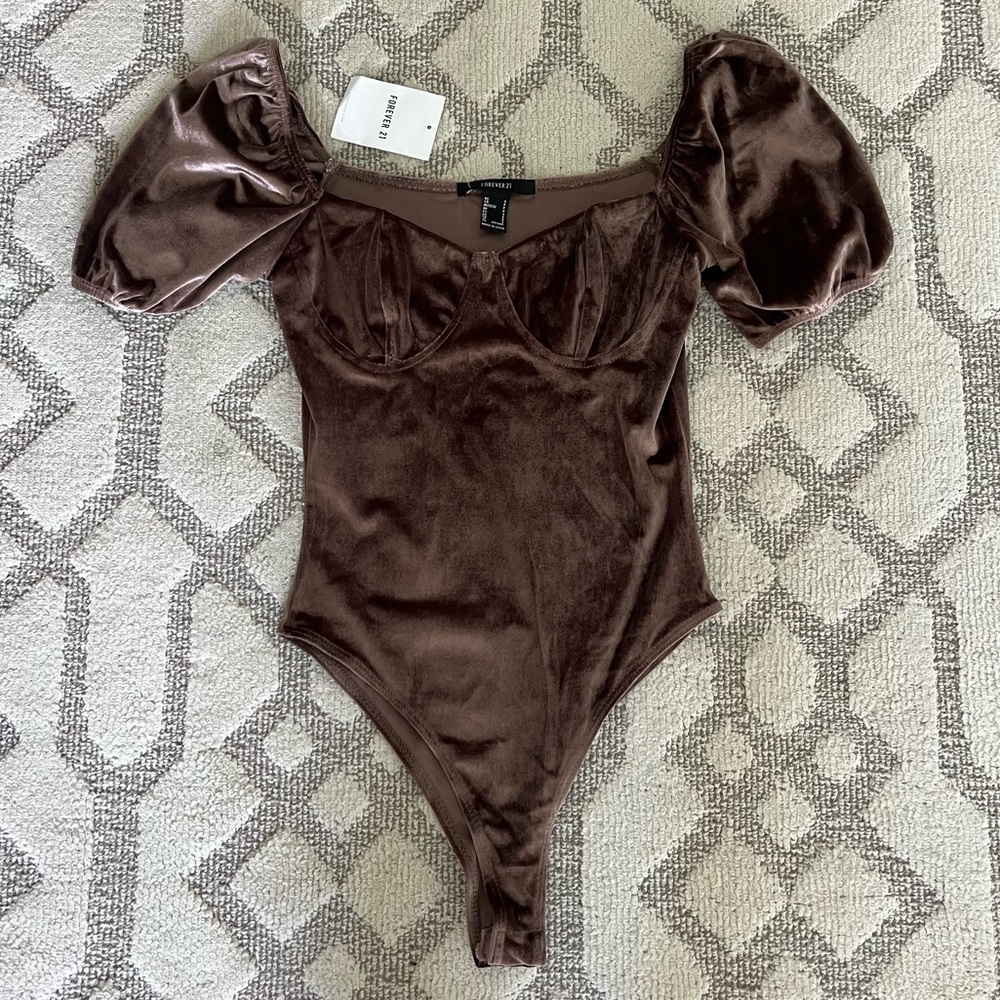 NWT Forever 21 Velvet Body Suit
